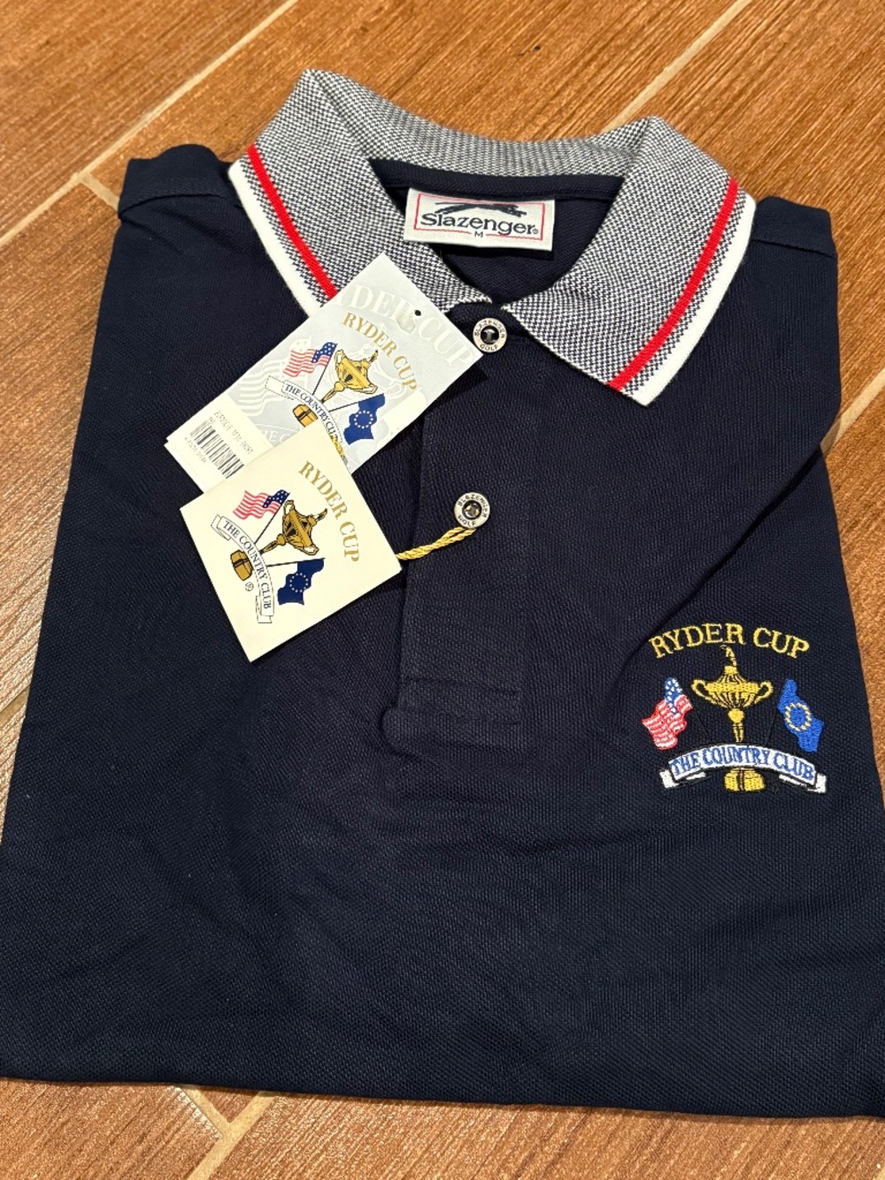 Slazenger mens Ryder Cup country club navy polo size medium new with tags